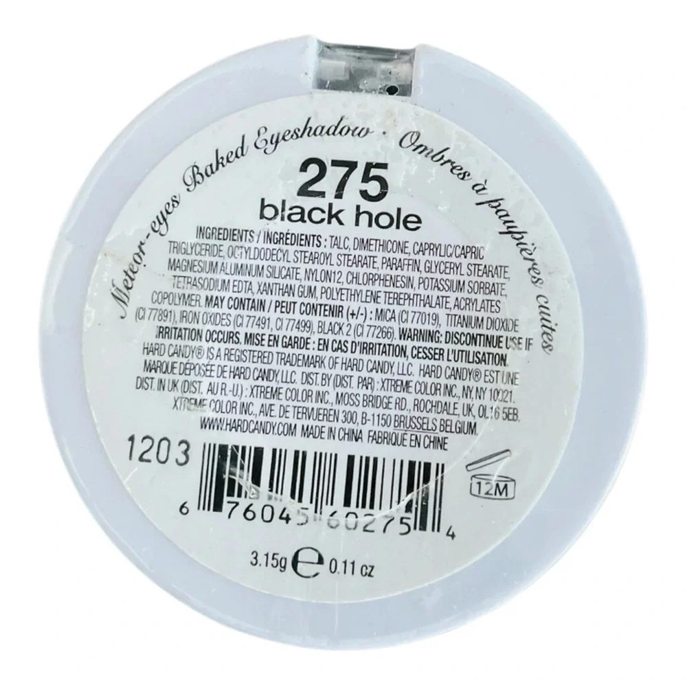 Hard Candy Black Metallic Baked Eyeshadow Sparkle Shimmer Goth Smoky Eye NWT